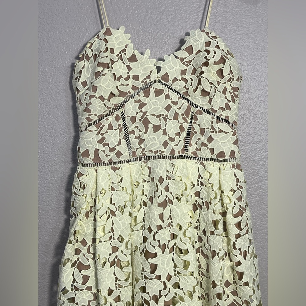Self Portrait Azaelea Dress yellow lace women’s 
Size 4 - Picture 6 of 14
